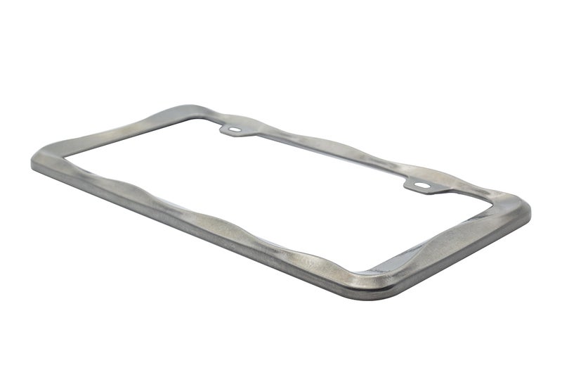 Creathome 3D Curly Wave Pattern Brush Nickel License Plate Frame from Pure Zinc Alloy Metal - Image 3